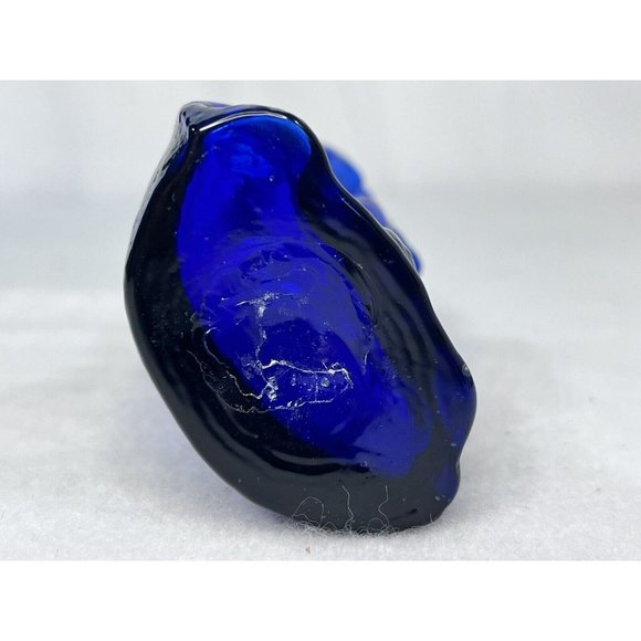 Cobalt Blue Mary Bottle Holy Water Blown Glass 5 3/4 inches - Picture 8 of 11